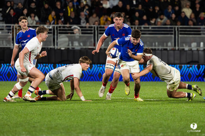 Grand chelem du XV de France U20 dans le tournoi des 6 nations après la victoire 31-28 contre l'Angleterre au Stade Marcel Deflandre de La Rochelle