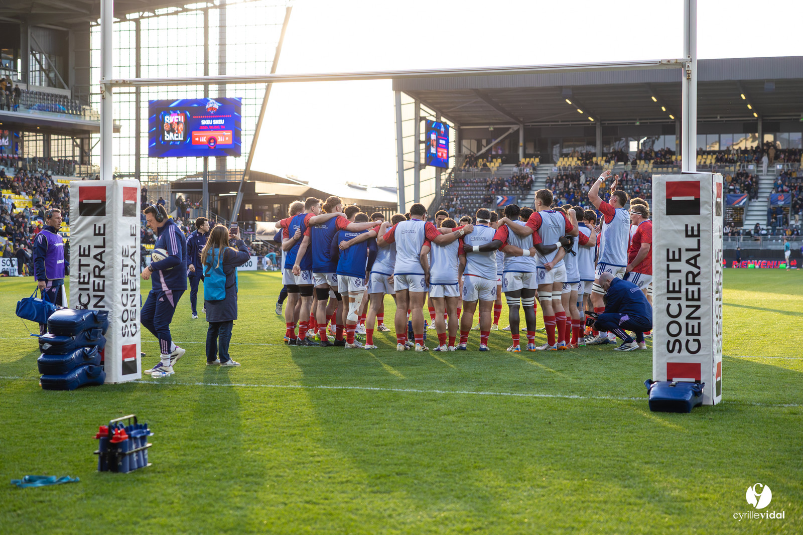 Grand chelem du XV de France U20 dans le tournoi des 6 nations après la victoire 31-28 contre l'Angleterre au Stade Marcel Deflandre de La Rochelle