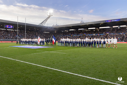 Grand chelem du XV de France U20 dans le tournoi des 6 nations après la victoire 31-28 contre l'Angleterre au Stade Marcel Deflandre de La Rochelle