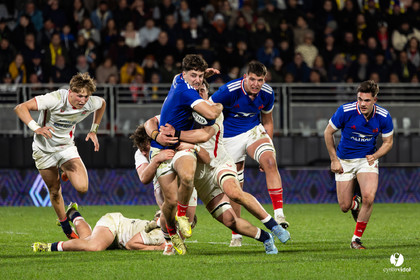 Grand chelem du XV de France U20 dans le tournoi des 6 nations après la victoire 31-28 contre l'Angleterre au Stade Marcel Deflandre de La Rochelle