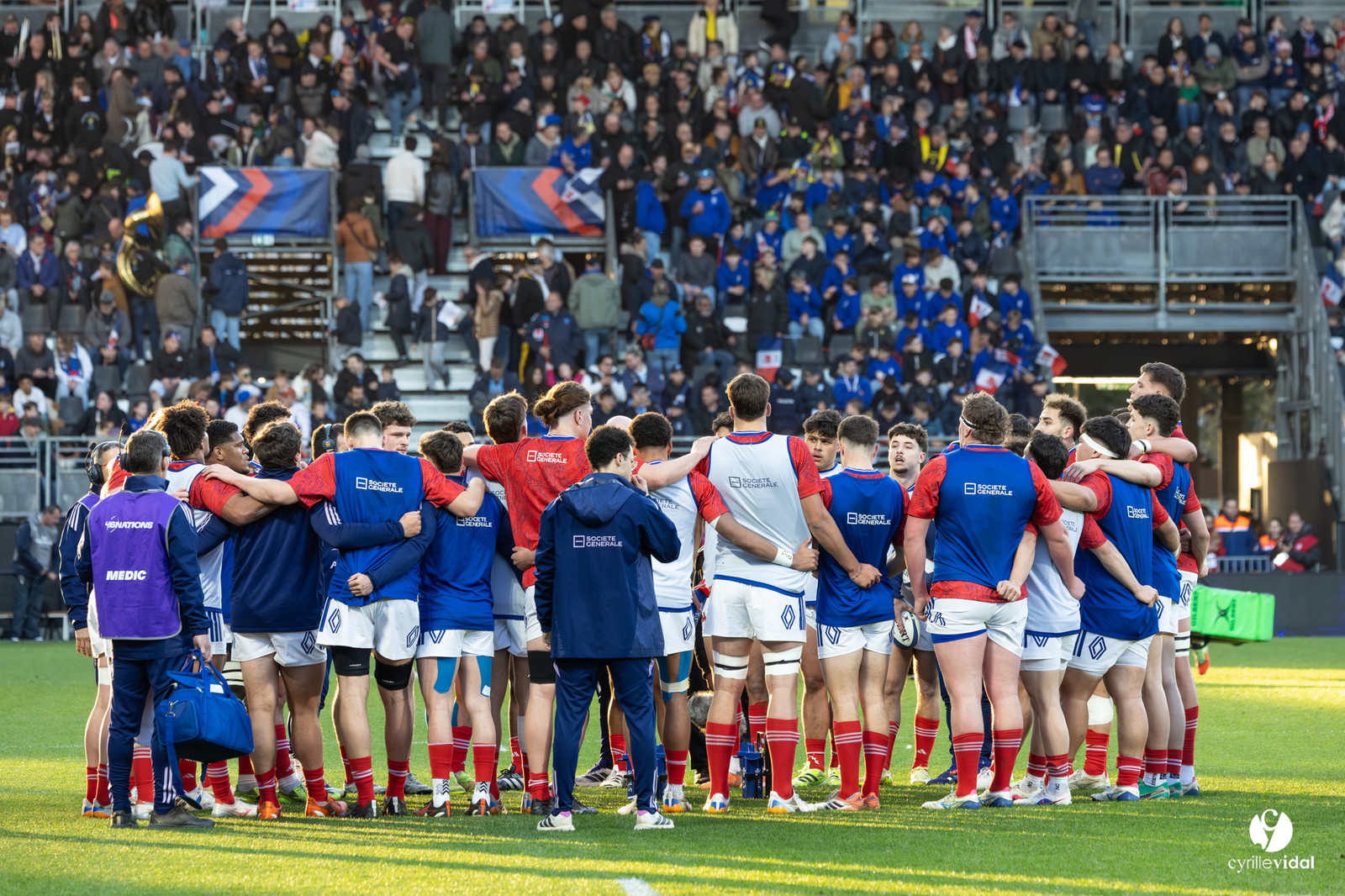 Grand chelem du XV de France U20 dans le tournoi des 6 nations après la victoire 31-28 contre l'Angleterre au Stade Marcel Deflandre de La Rochelle
