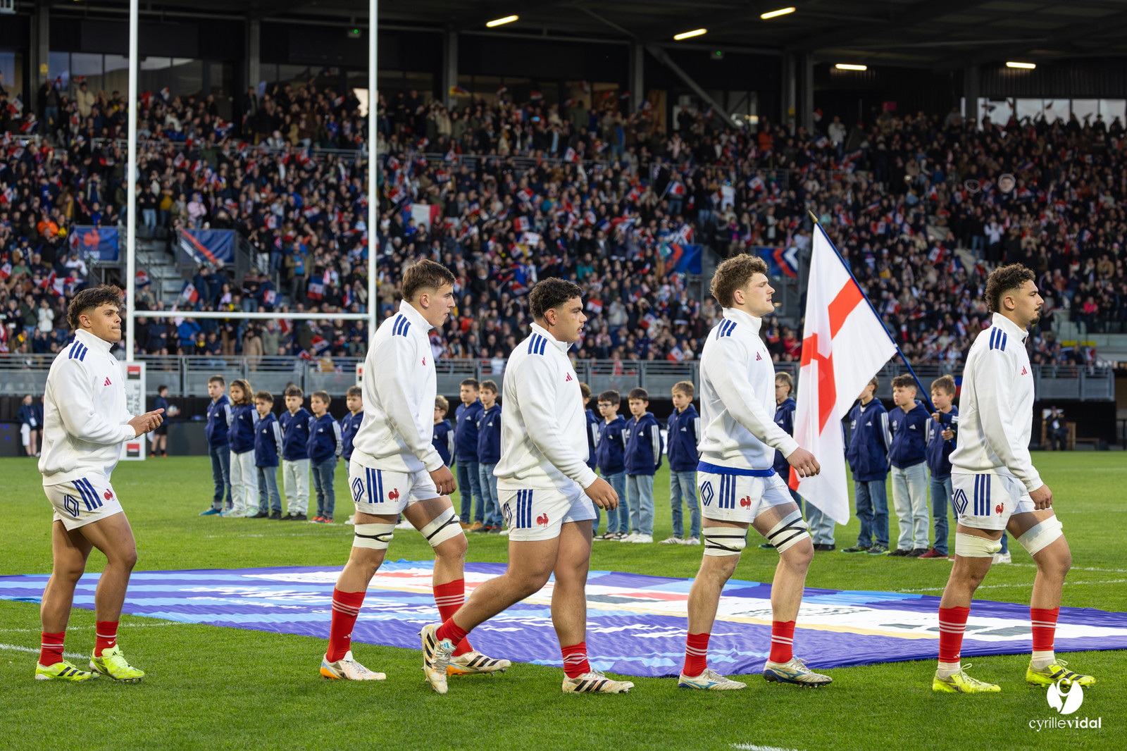 Grand chelem du XV de France U20 dans le tournoi des 6 nations après la victoire 31-28 contre l'Angleterre au Stade Marcel Deflandre de La Rochelle