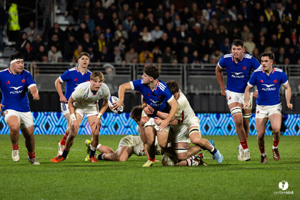 Grand chelem du XV de France U20 dans le tournoi des 6 nations après la victoire 31-28 contre l'Angleterre au Stade Marcel Deflandre de La Rochelle