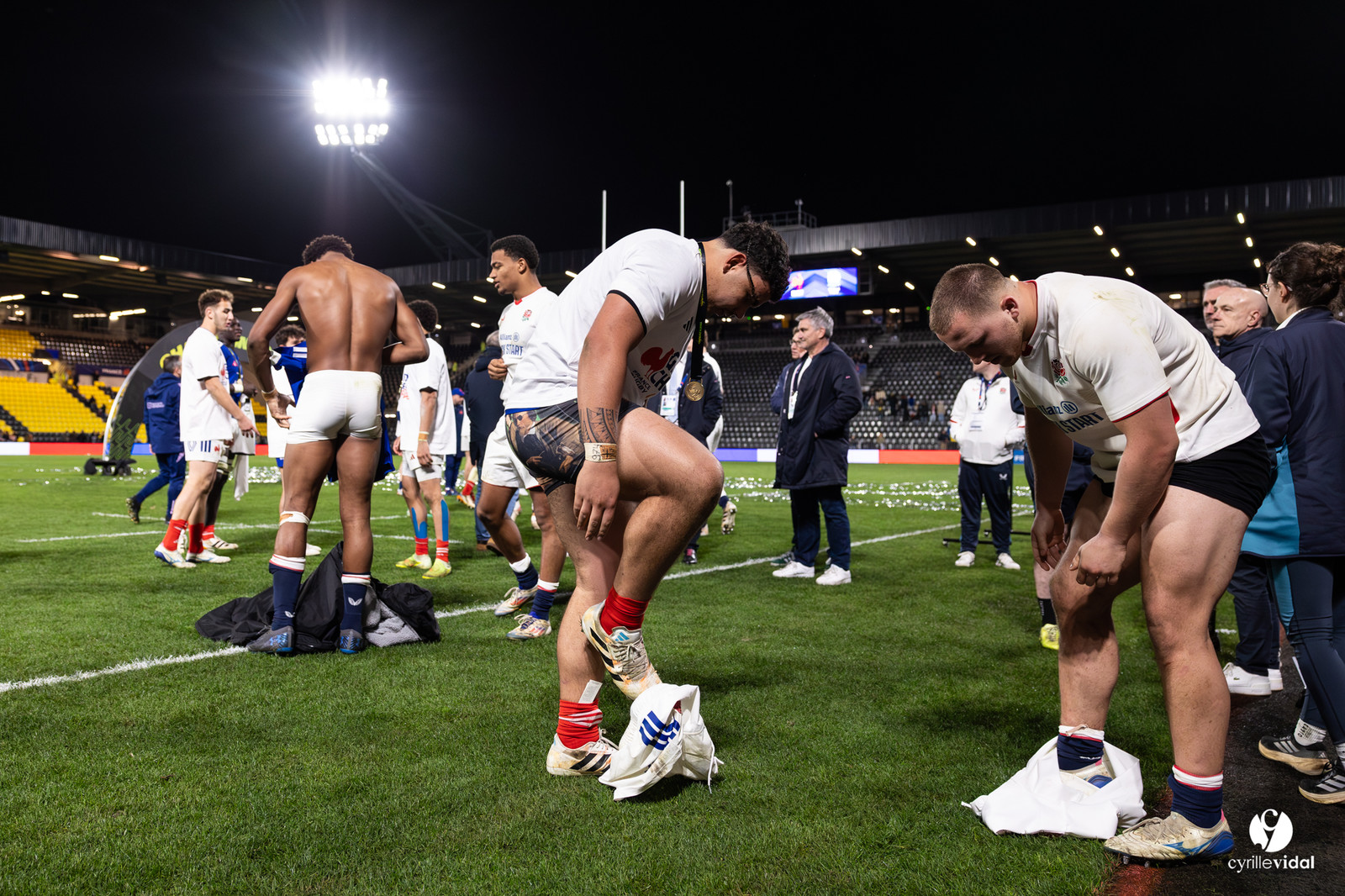 Grand chelem du XV de France U20 dans le tournoi des 6 nations après la victoire 31-28 contre l'Angleterre au Stade Marcel Deflandre de La Rochelle