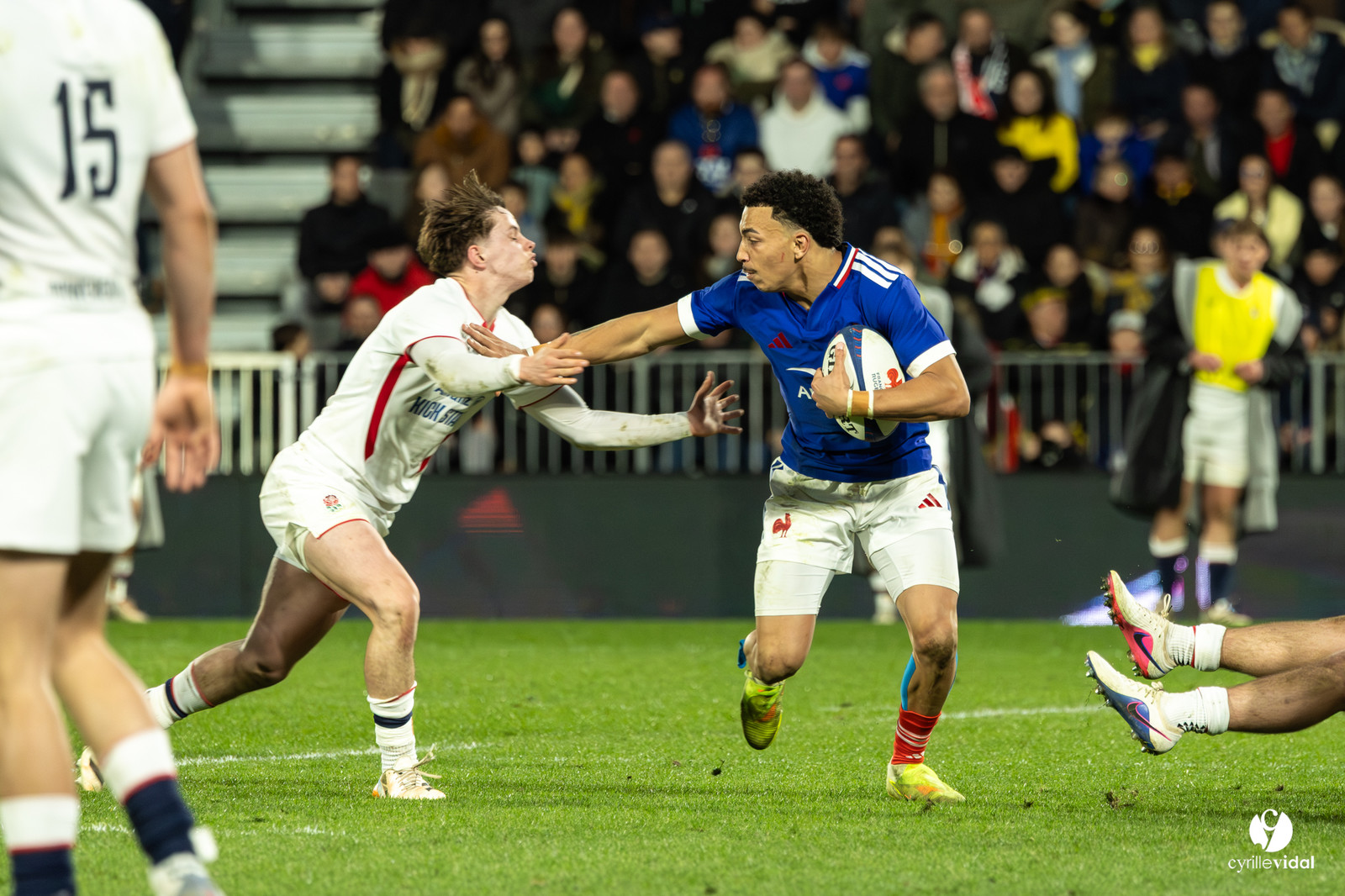Grand chelem du XV de France U20 dans le tournoi des 6 nations après la victoire 31-28 contre l'Angleterre au Stade Marcel Deflandre de La Rochelle