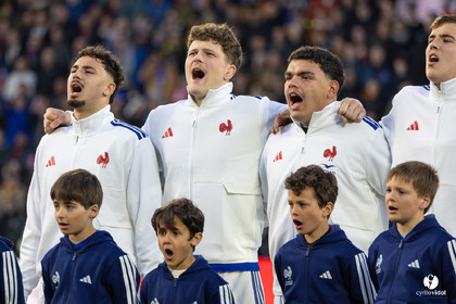 Grand chelem du XV de France U20 dans le tournoi des 6 nations après la victoire 31-28 contre l'Angleterre au Stade Marcel Deflandre de La Rochelle