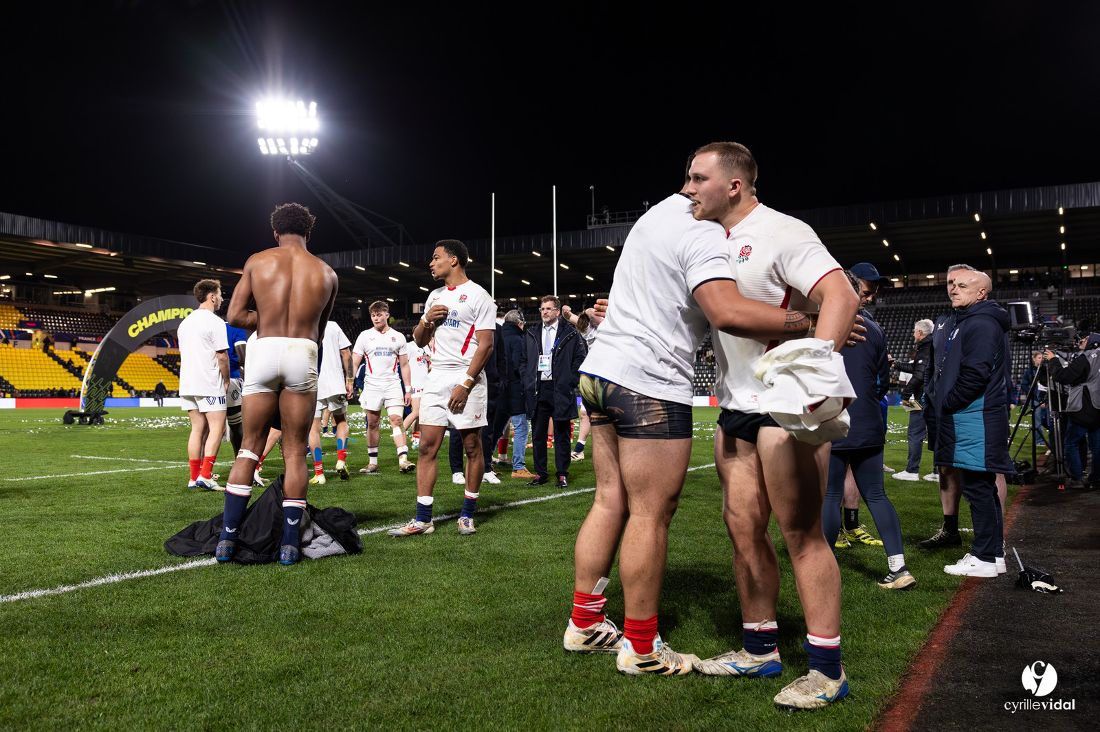 Grand chelem du XV de France U20 dans le tournoi des 6 nations après la victoire 31-28 contre l'Angleterre au Stade Marcel Deflandre de La Rochelle