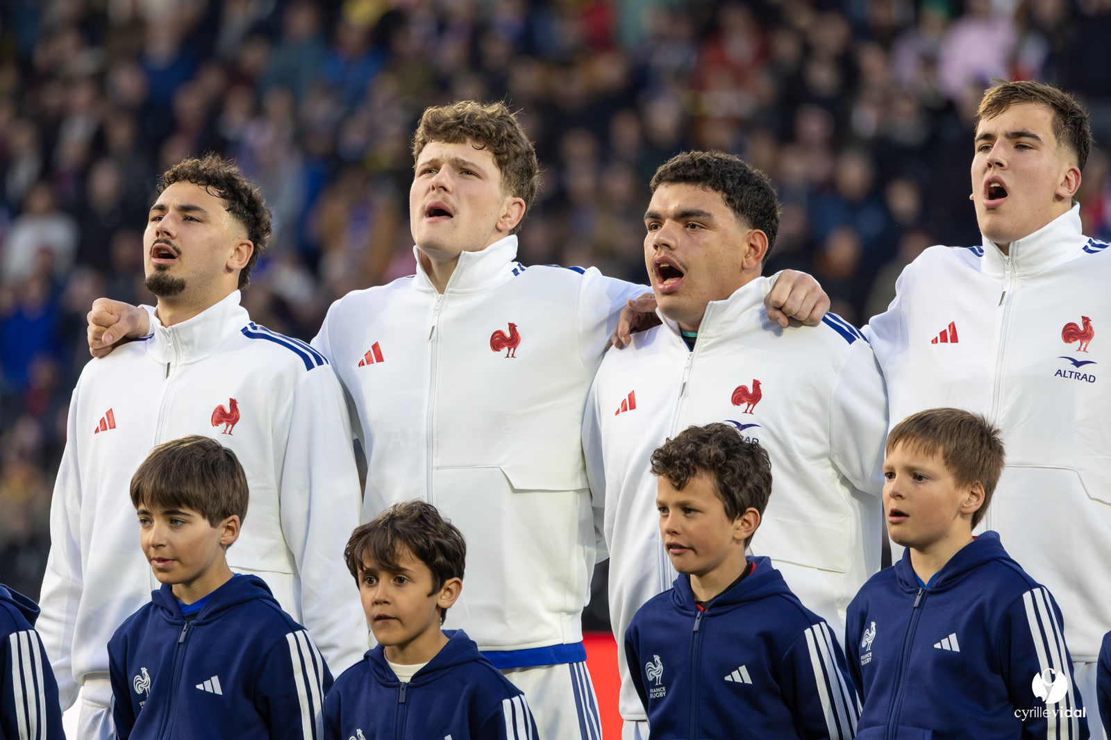 Grand chelem du XV de France U20 dans le tournoi des 6 nations après la victoire 31-28 contre l'Angleterre au Stade Marcel Deflandre de La Rochelle