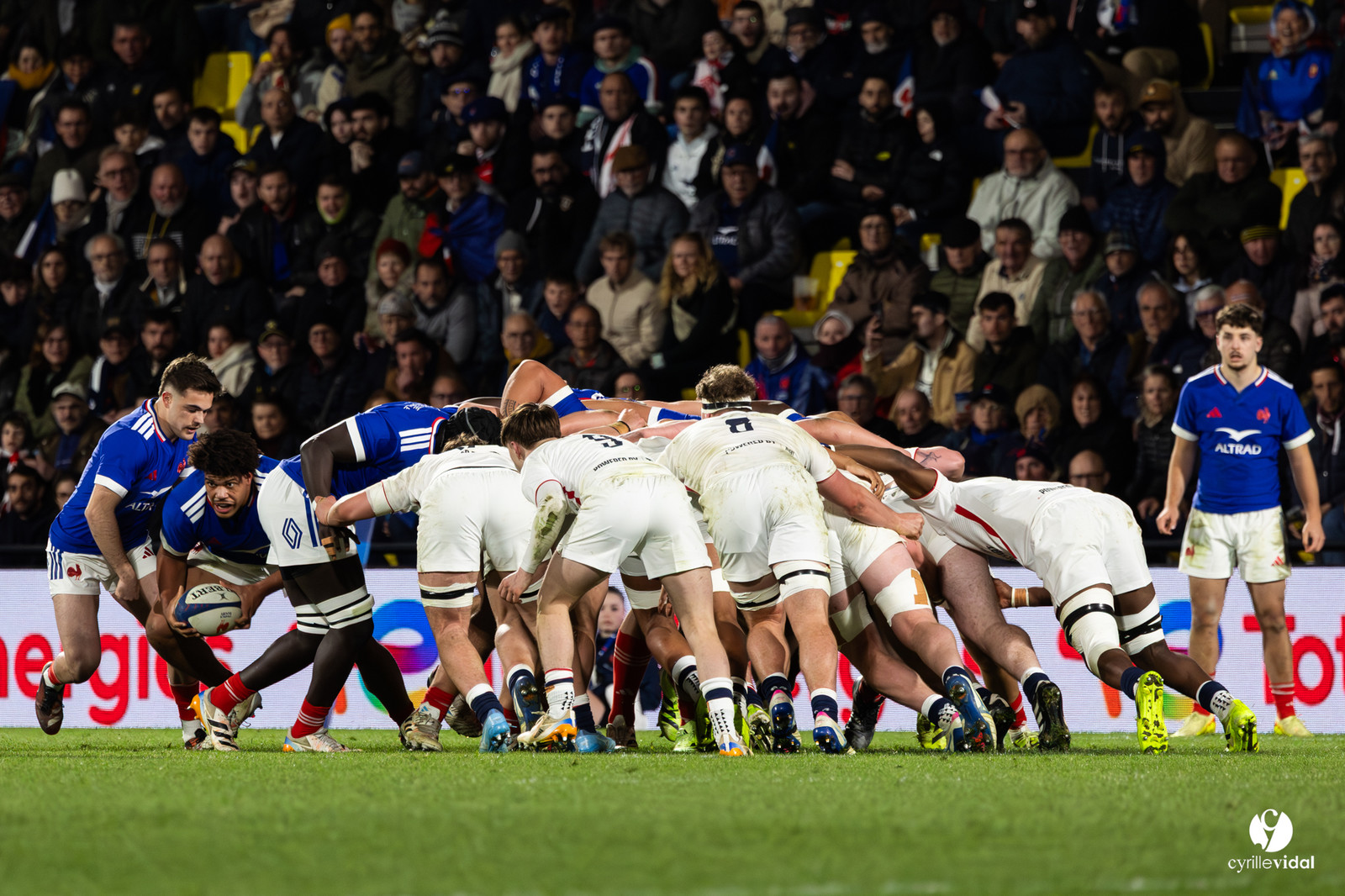 Grand chelem du XV de France U20 dans le tournoi des 6 nations après la victoire 31-28 contre l'Angleterre au Stade Marcel Deflandre de La Rochelle