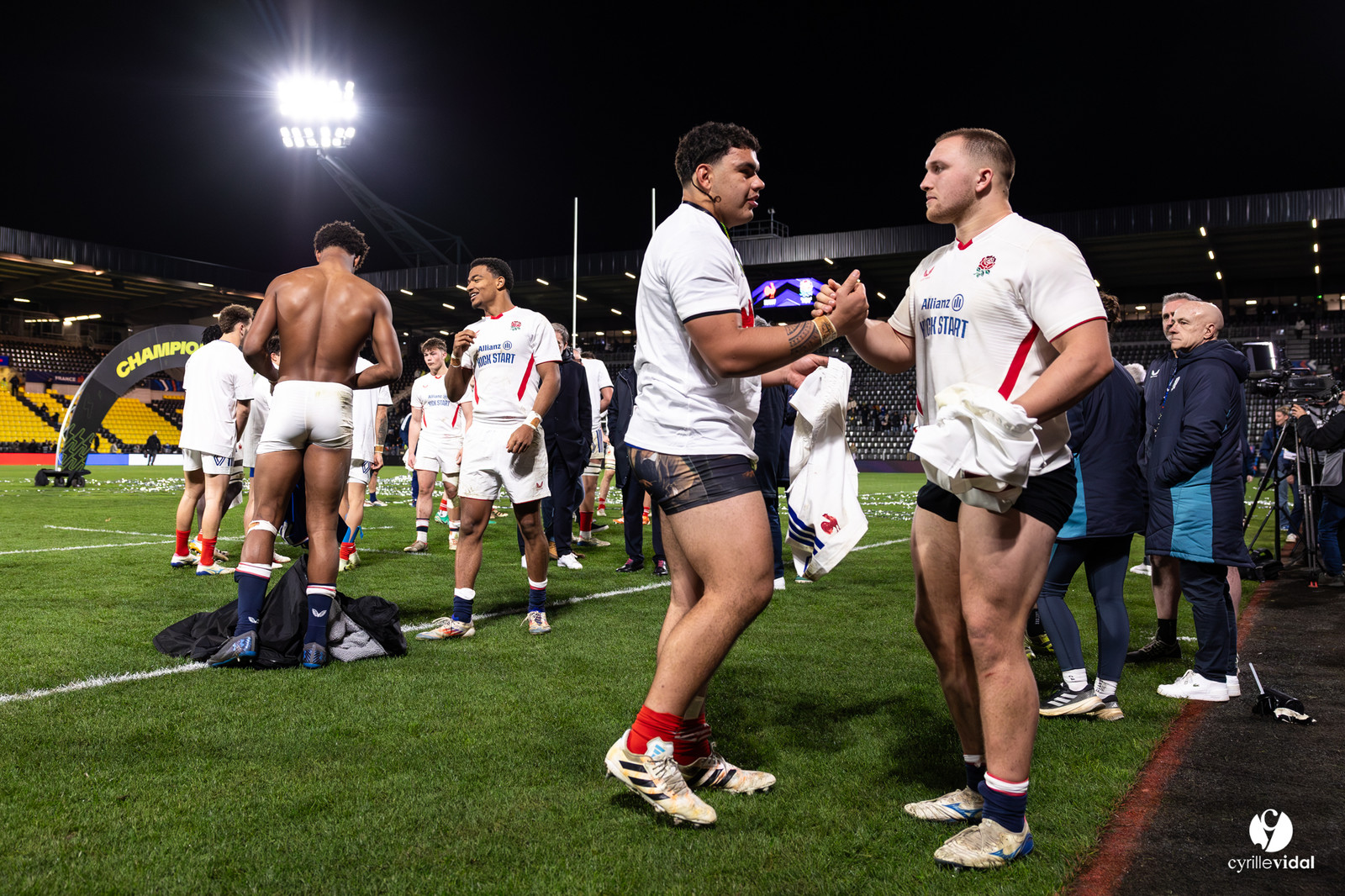 Grand chelem du XV de France U20 dans le tournoi des 6 nations après la victoire 31-28 contre l'Angleterre au Stade Marcel Deflandre de La Rochelle