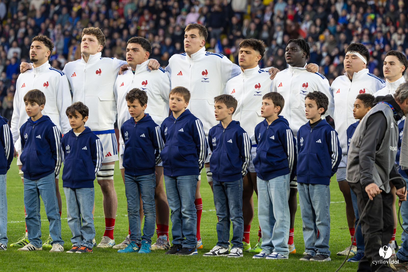 Grand chelem du XV de France U20 dans le tournoi des 6 nations après la victoire 31-28 contre l'Angleterre au Stade Marcel Deflandre de La Rochelle