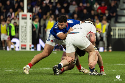 Grand chelem du XV de France U20 dans le tournoi des 6 nations après la victoire 31-28 contre l'Angleterre au Stade Marcel Deflandre de La Rochelle