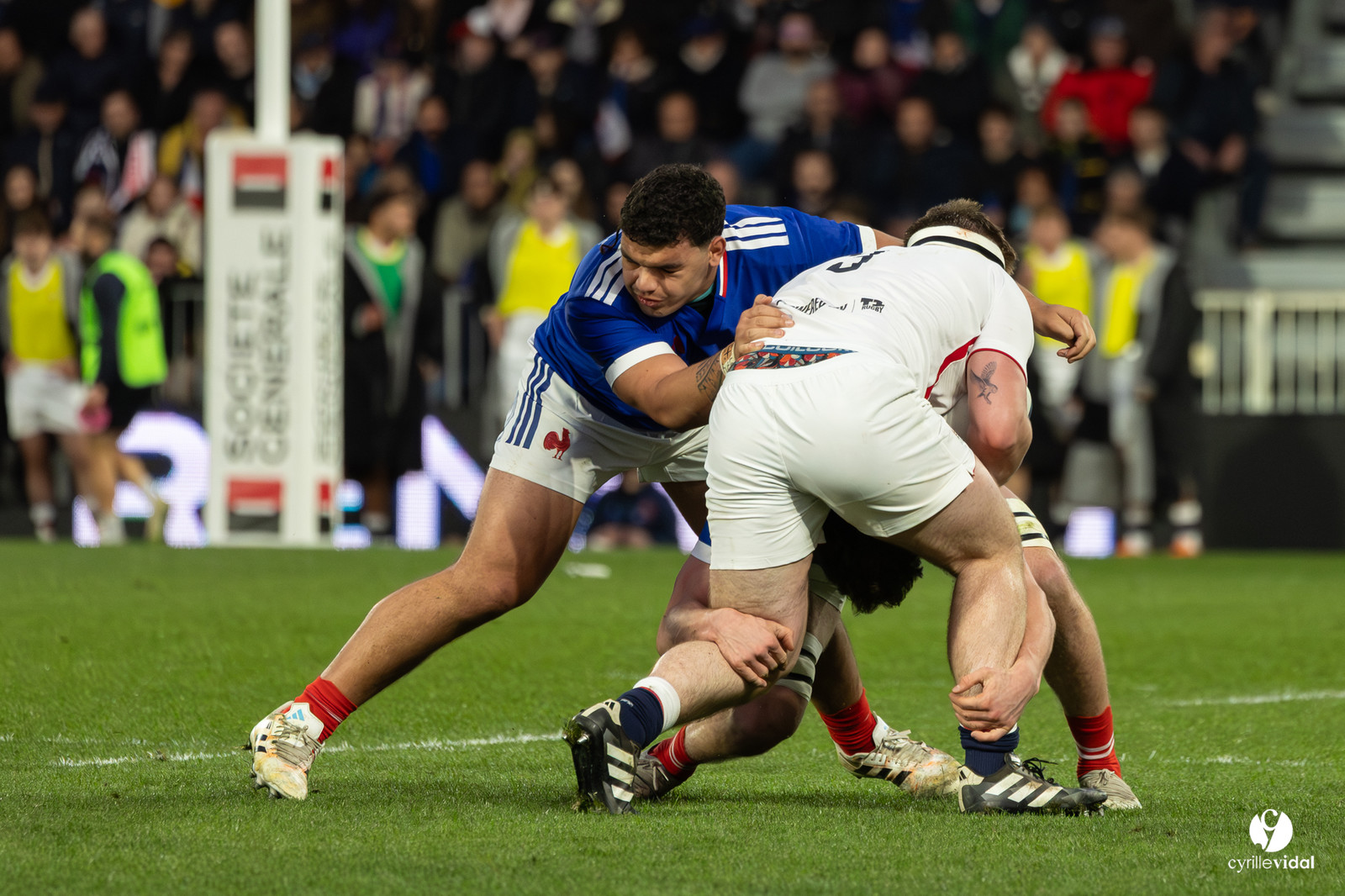 Grand chelem du XV de France U20 dans le tournoi des 6 nations après la victoire 31-28 contre l'Angleterre au Stade Marcel Deflandre de La Rochelle