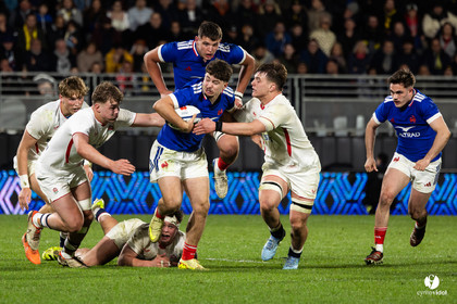 Grand chelem du XV de France U20 dans le tournoi des 6 nations après la victoire 31-28 contre l'Angleterre au Stade Marcel Deflandre de La Rochelle