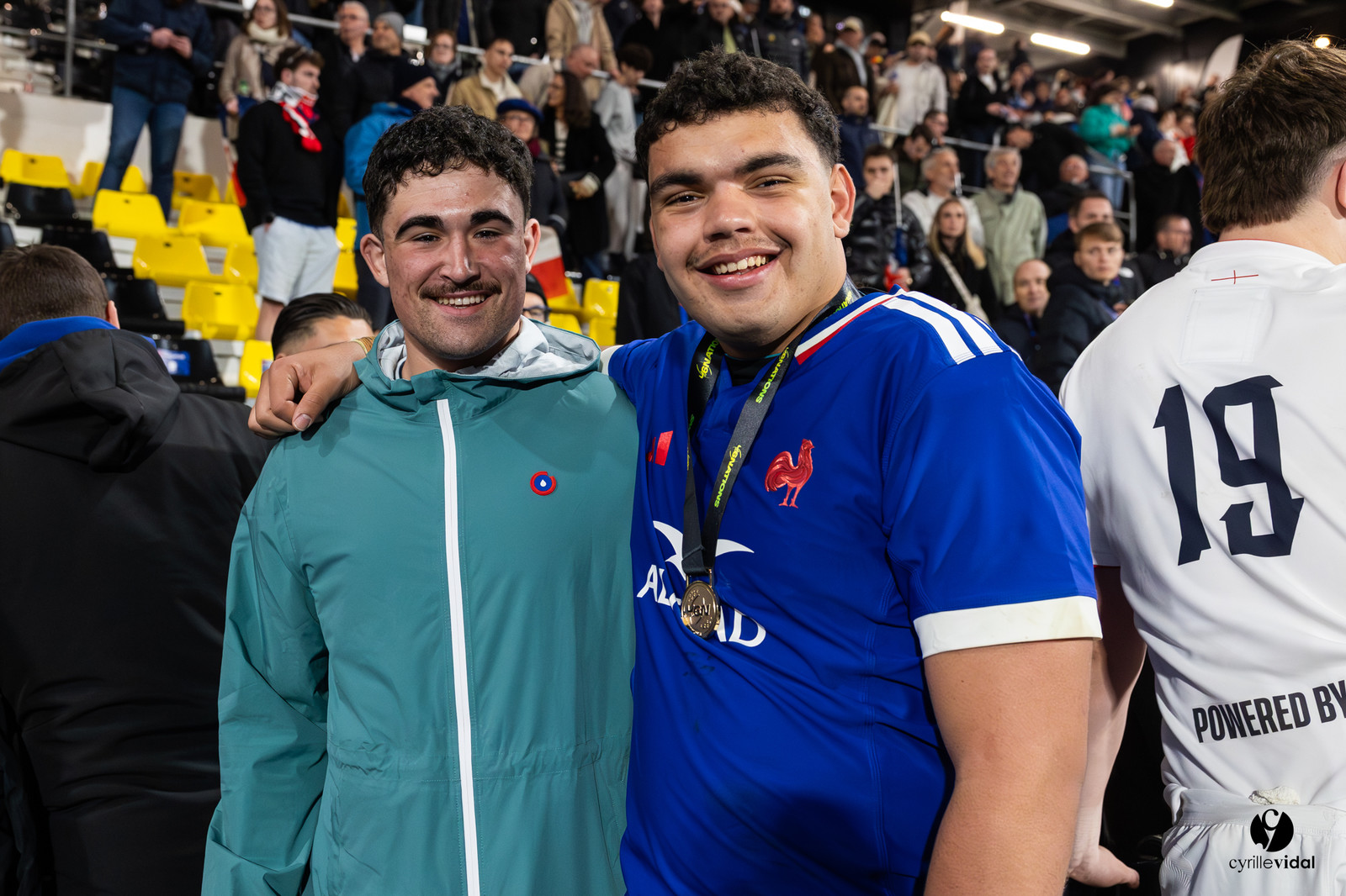 Grand chelem du XV de France U20 dans le tournoi des 6 nations après la victoire 31-28 contre l'Angleterre au Stade Marcel Deflandre de La Rochelle