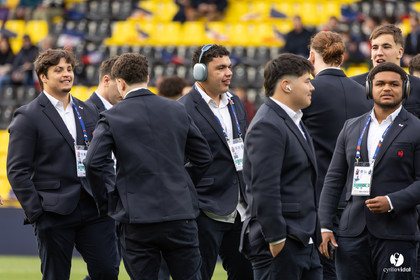 Grand chelem du XV de France U20 dans le tournoi des 6 nations après la victoire 31-28 contre l'Angleterre au Stade Marcel Deflandre de La Rochelle