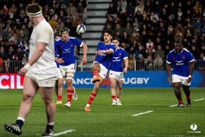 Grand chelem du XV de France U20 dans le tournoi des 6 nations après la victoire 31-28 contre l'Angleterre au Stade Marcel Deflandre de La Rochelle