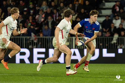 Grand chelem du XV de France U20 dans le tournoi des 6 nations après la victoire 31-28 contre l'Angleterre au Stade Marcel Deflandre de La Rochelle