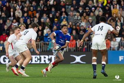 Grand chelem du XV de France U20 dans le tournoi des 6 nations après la victoire 31-28 contre l'Angleterre au Stade Marcel Deflandre de La Rochelle