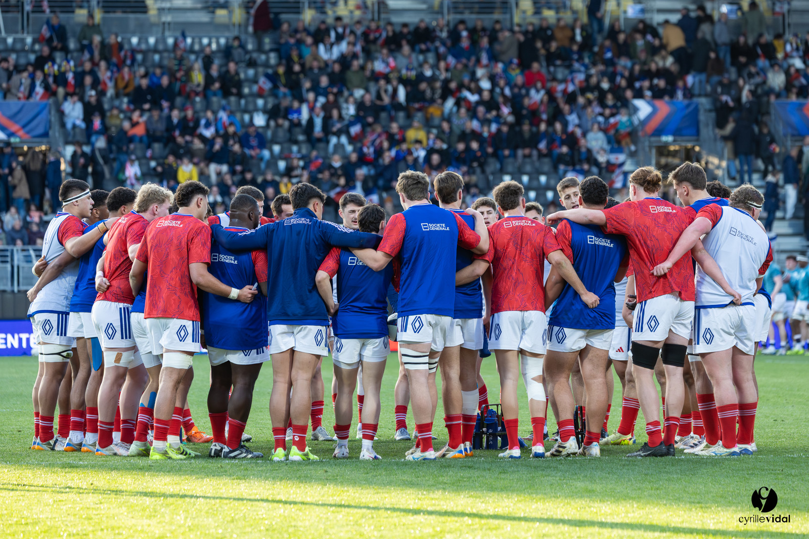 Grand chelem du XV de France U20 dans le tournoi des 6 nations après la victoire 31-28 contre l'Angleterre au Stade Marcel Deflandre de La Rochelle