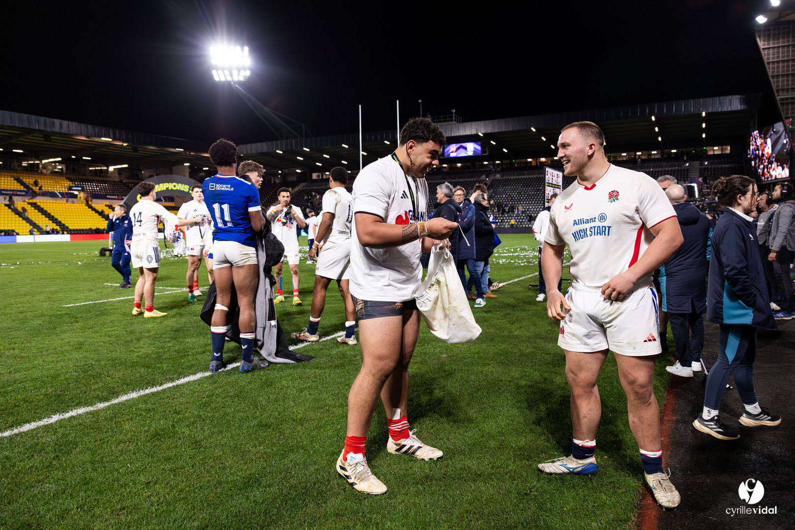 Grand chelem du XV de France U20 dans le tournoi des 6 nations après la victoire 31-28 contre l'Angleterre au Stade Marcel Deflandre de La Rochelle