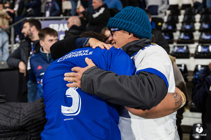 Grand chelem du XV de France U20 dans le tournoi des 6 nations après la victoire 31-28 contre l'Angleterre au Stade Marcel Deflandre de La Rochelle