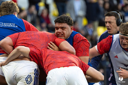 Grand chelem du XV de France U20 dans le tournoi des 6 nations après la victoire 31-28 contre l'Angleterre au Stade Marcel Deflandre de La Rochelle