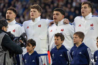 Grand chelem du XV de France U20 dans le tournoi des 6 nations après la victoire 31-28 contre l'Angleterre au Stade Marcel Deflandre de La Rochelle