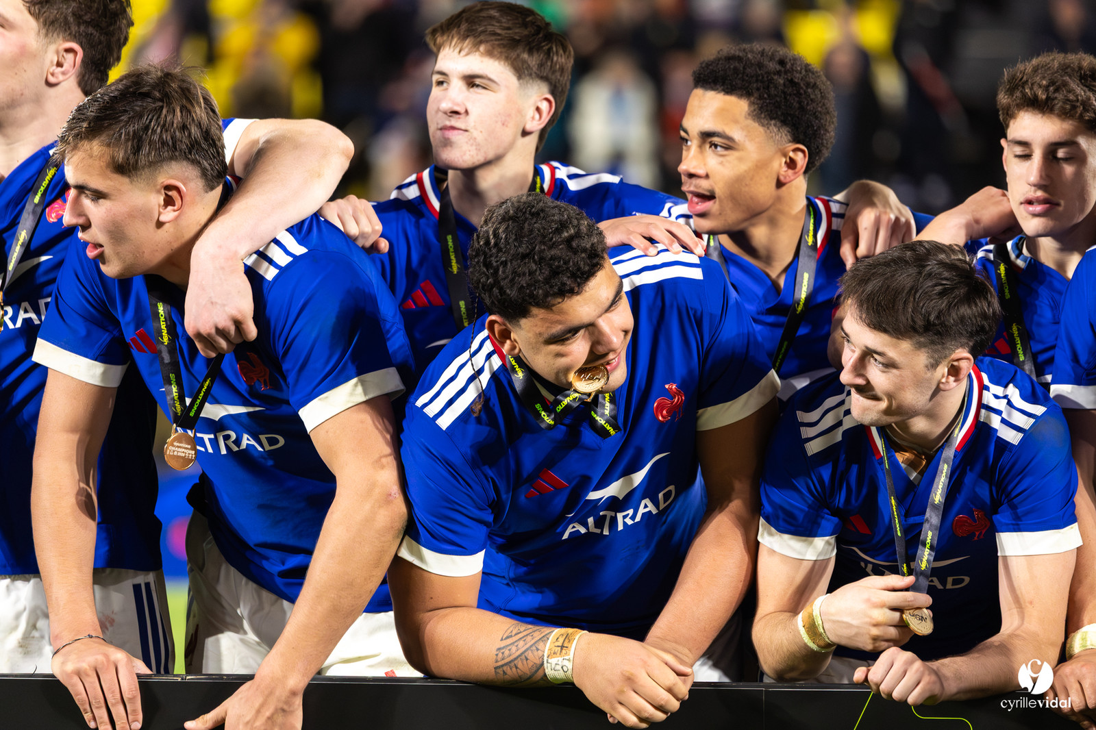 Grand chelem du XV de France U20 dans le tournoi des 6 nations après la victoire 31-28 contre l'Angleterre au Stade Marcel Deflandre de La Rochelle