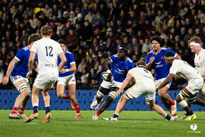Grand chelem du XV de France U20 dans le tournoi des 6 nations après la victoire 31-28 contre l'Angleterre au Stade Marcel Deflandre de La Rochelle
