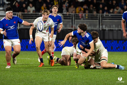 Grand chelem du XV de France U20 dans le tournoi des 6 nations après la victoire 31-28 contre l'Angleterre au Stade Marcel Deflandre de La Rochelle