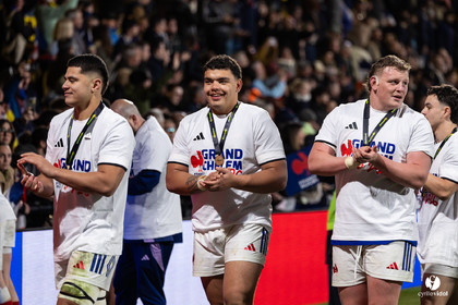Grand chelem du XV de France U20 dans le tournoi des 6 nations après la victoire 31-28 contre l'Angleterre au Stade Marcel Deflandre de La Rochelle