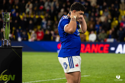 Grand chelem du XV de France U20 dans le tournoi des 6 nations après la victoire 31-28 contre l'Angleterre au Stade Marcel Deflandre de La Rochelle