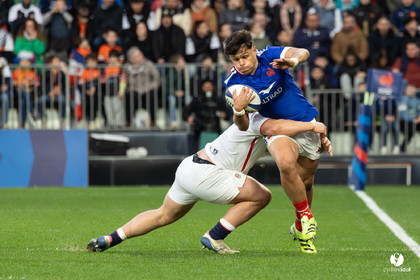 Grand chelem du XV de France U20 dans le tournoi des 6 nations après la victoire 31-28 contre l'Angleterre au Stade Marcel Deflandre de La Rochelle