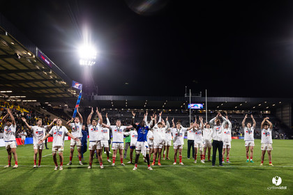 Grand chelem du XV de France U20 dans le tournoi des 6 nations après la victoire 31-28 contre l'Angleterre au Stade Marcel Deflandre de La Rochelle