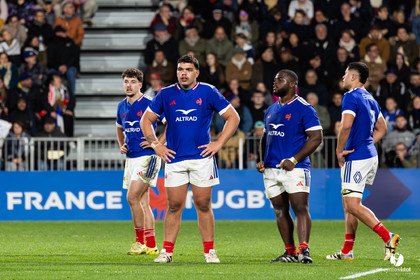 Grand chelem du XV de France U20 dans le tournoi des 6 nations après la victoire 31-28 contre l'Angleterre au Stade Marcel Deflandre de La Rochelle
