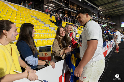 Grand chelem du XV de France U20 dans le tournoi des 6 nations après la victoire 31-28 contre l'Angleterre au Stade Marcel Deflandre de La Rochelle