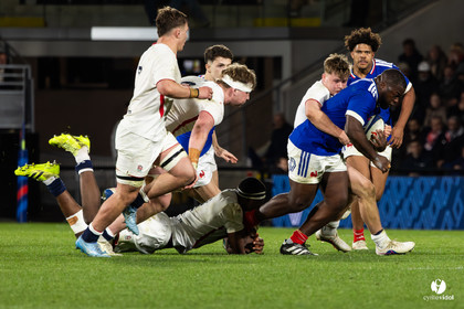 Grand chelem du XV de France U20 dans le tournoi des 6 nations après la victoire 31-28 contre l'Angleterre au Stade Marcel Deflandre de La Rochelle