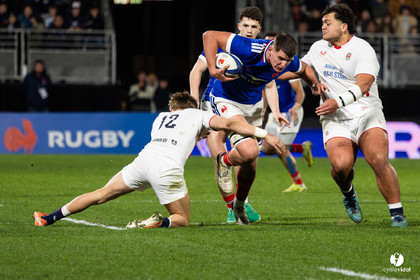 Grand chelem du XV de France U20 dans le tournoi des 6 nations après la victoire 31-28 contre l'Angleterre au Stade Marcel Deflandre de La Rochelle