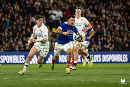 Grand chelem du XV de France U20 dans le tournoi des 6 nations après la victoire 31-28 contre l'Angleterre au Stade Marcel Deflandre de La Rochelle