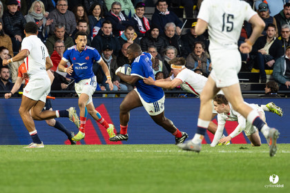 Grand chelem du XV de France U20 dans le tournoi des 6 nations après la victoire 31-28 contre l'Angleterre au Stade Marcel Deflandre de La Rochelle