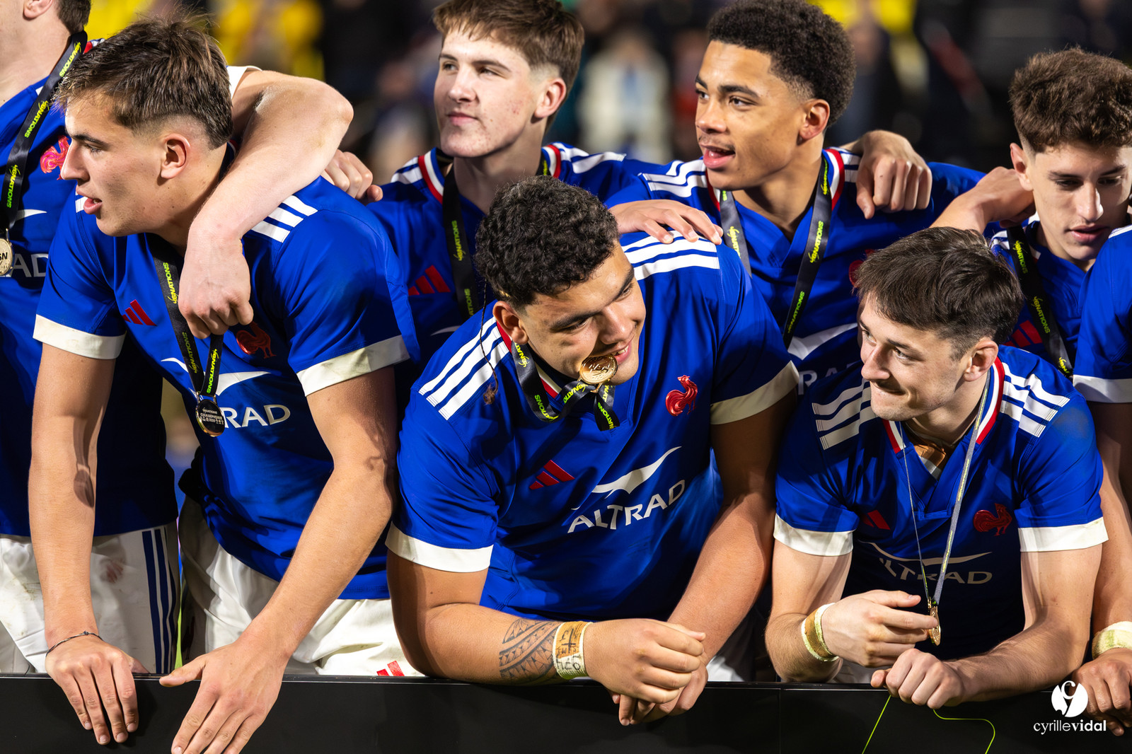Grand chelem du XV de France U20 dans le tournoi des 6 nations après la victoire 31-28 contre l'Angleterre au Stade Marcel Deflandre de La Rochelle