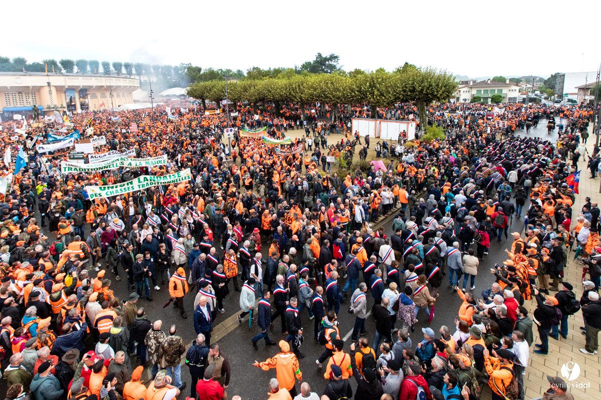 Manifestation chasses traditionnelles à Mont-de-Marsan