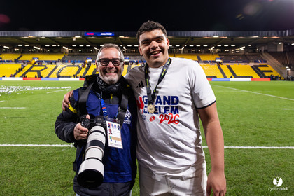 Grand chelem du XV de France U20 dans le tournoi des 6 nations après la victoire 31-28 contre l'Angleterre au Stade Marcel Deflandre de La Rochelle
