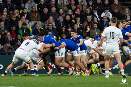 Grand chelem du XV de France U20 dans le tournoi des 6 nations après la victoire 31-28 contre l'Angleterre au Stade Marcel Deflandre de La Rochelle