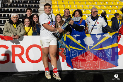 Grand chelem du XV de France U20 dans le tournoi des 6 nations après la victoire 31-28 contre l'Angleterre au Stade Marcel Deflandre de La Rochelle