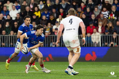 Grand chelem du XV de France U20 dans le tournoi des 6 nations après la victoire 31-28 contre l'Angleterre au Stade Marcel Deflandre de La Rochelle