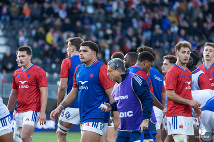 Grand chelem du XV de France U20 dans le tournoi des 6 nations après la victoire 31-28 contre l'Angleterre au Stade Marcel Deflandre de La Rochelle