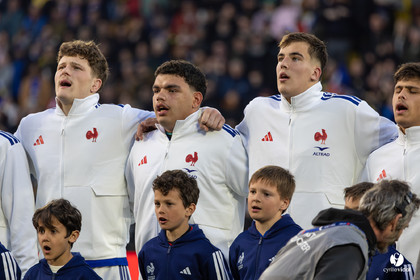 Grand chelem du XV de France U20 dans le tournoi des 6 nations après la victoire 31-28 contre l'Angleterre au Stade Marcel Deflandre de La Rochelle