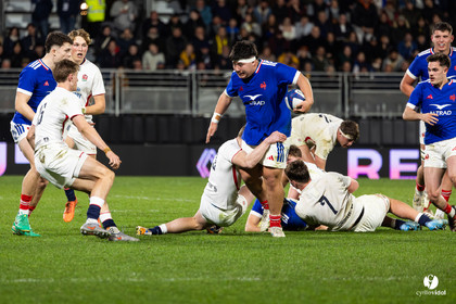 Grand chelem du XV de France U20 dans le tournoi des 6 nations après la victoire 31-28 contre l'Angleterre au Stade Marcel Deflandre de La Rochelle